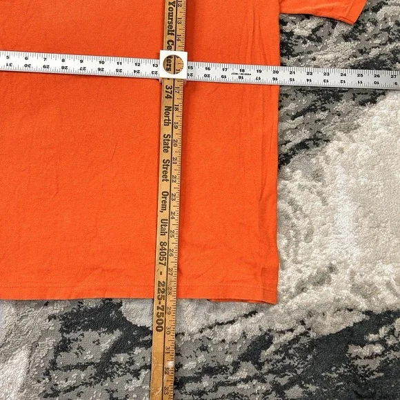 Vintage 90s Nike Made in USA White Tag Orange Spellout T-Shirt XL - Picture 4 of 6